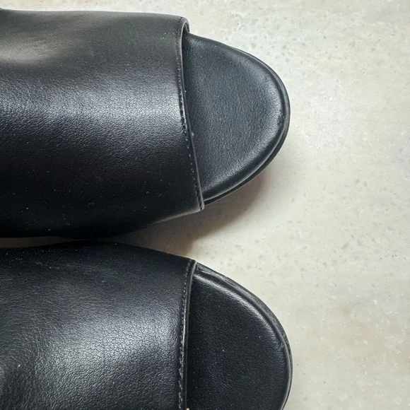 Naturalizer Heels DAWN 8 Women’s Black Leather Strap Open Toe Booties - Picture 8 of 11